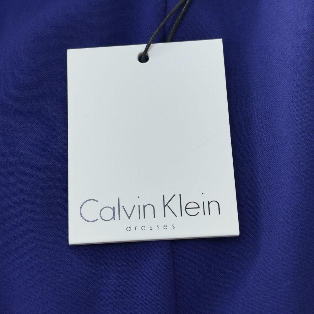 Calvin Klein Blue Dress Full Skirt Fit & Flare Party Sz 8 NWT - Picture 10 of 17